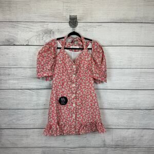 Quanta Du Soleil De Paris Women's Red & White Gingham Floral Dress Size Large